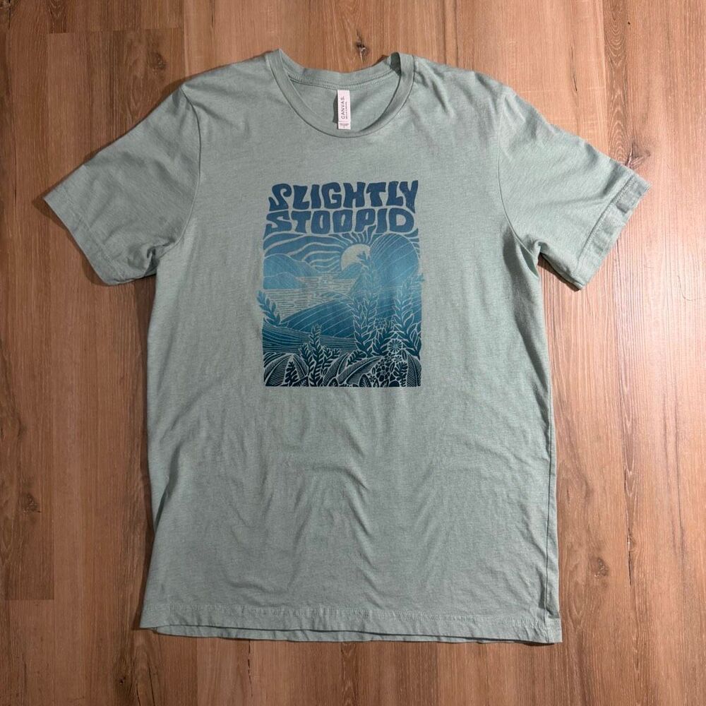 Slightly Stoopid Sage Green Beach Graphic Short Sz L Reggae Ska Rock Indie Punk